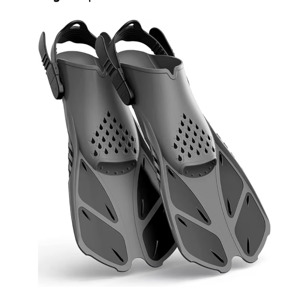 Greatever Snorkel Swim Fins Adjustable Adult S/M - Black & Orange Only NWT
